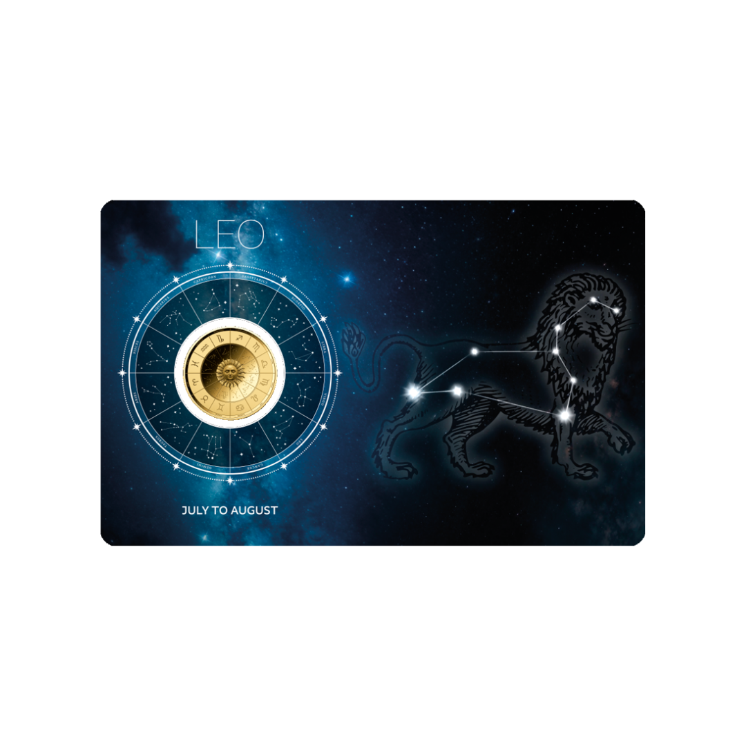 Zodiac Leo Coin Card - Gold Gift