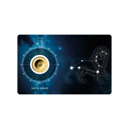 Zodiac Leo Coin Card - Gold Gift