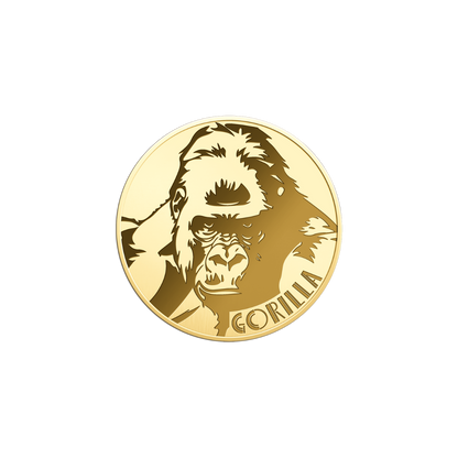 African Gorilla Coin Card - Gold Gift