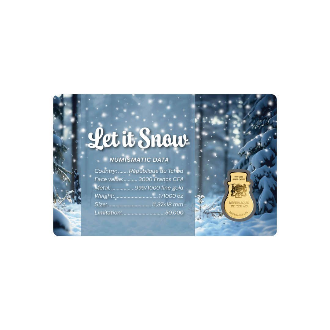 Let It Snow Coin Card - Gold Gift