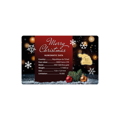 Santa Hat Coin Card - Gold Gift