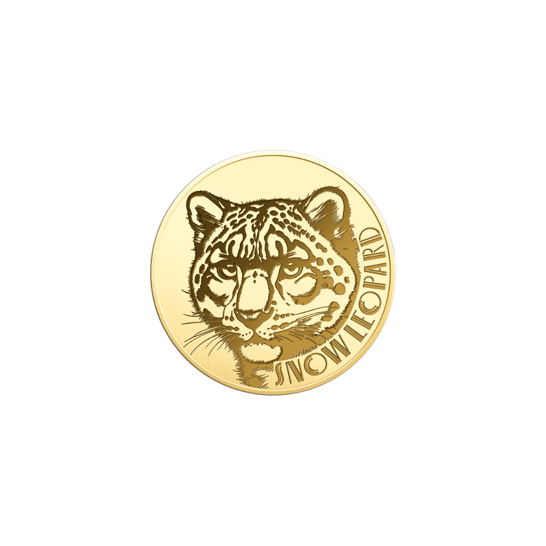Snow Leopard Coin Card - Gold Gift