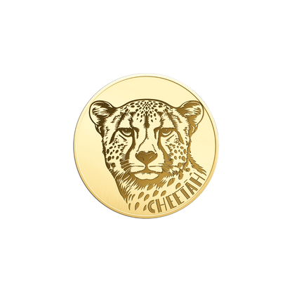 African Cheetah Coin Card - Gold Gift