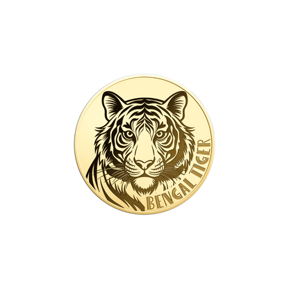 Bengal Tiger Coin Card - Gold Gift