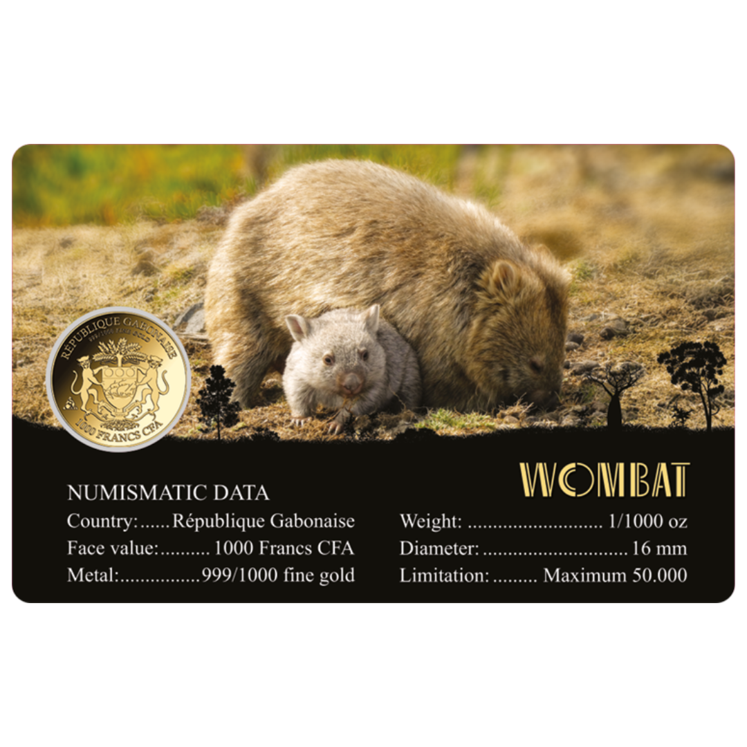 Wombat Coin Card - Gold Gift