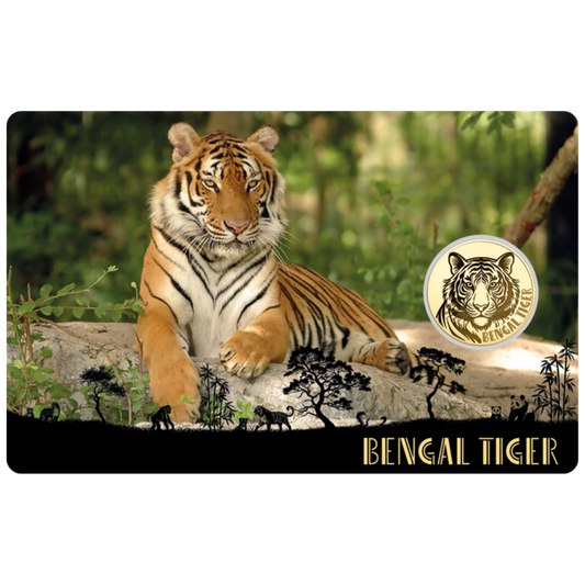 Bengal Tiger Coin Card - Gold Gift