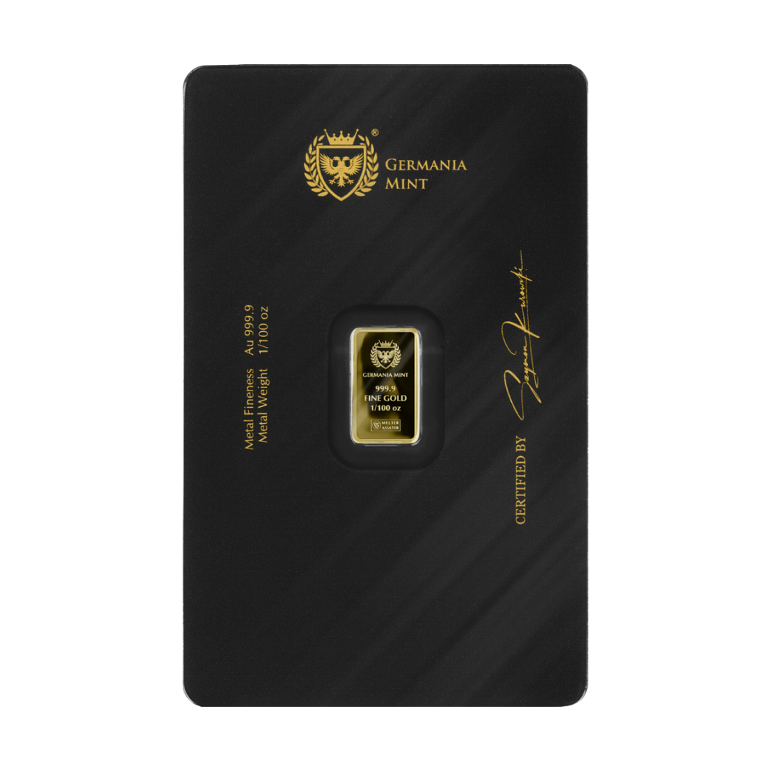 Germania Mint 1/100oz Au999.9 Stamped Bar Proof