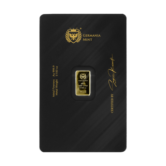 Germania Mint 1/100oz Au999.9 Stamped Bar Proof