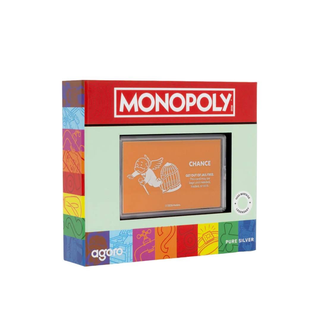 Monopoly - Chance Cards - Get out of Jail Free Card 1oz Silver Coin