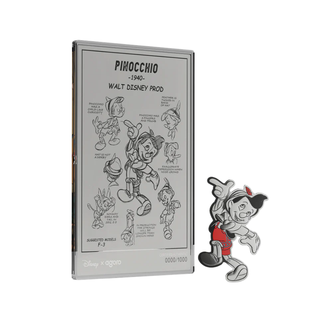 Disney Pinocchio - Collectible Set 3/4 oz Silver Coin + 5 g Silver Foil Set