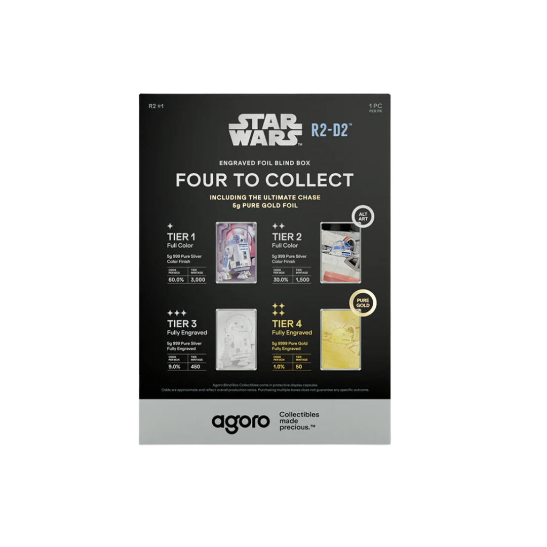 Star Wars R2-D2 Blind Box 5gm Silver Foil w/Gold chase
