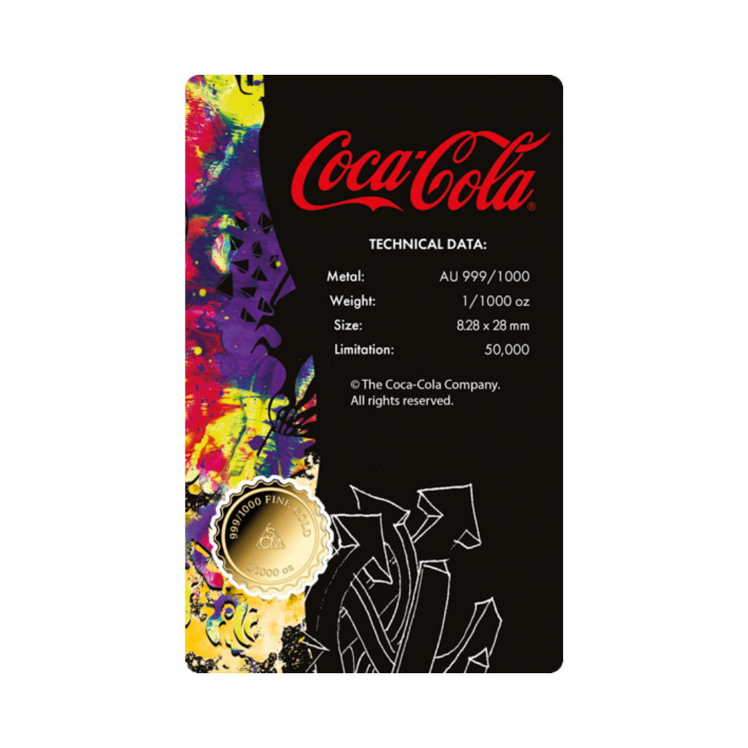 Coca-Cola Pop Art Bottle Cap Goldcard - Gold Gift