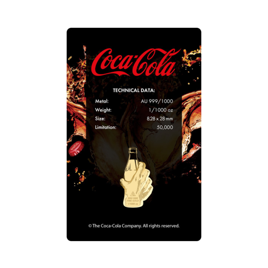 Coca-Cola Pop Art Sparkling Bottle Gold Card - Gold Gift