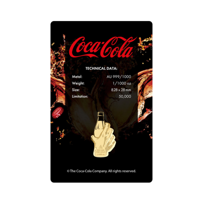 Coca-Cola Pop Art Sparkling Bottle Gold Card - Gold Gift