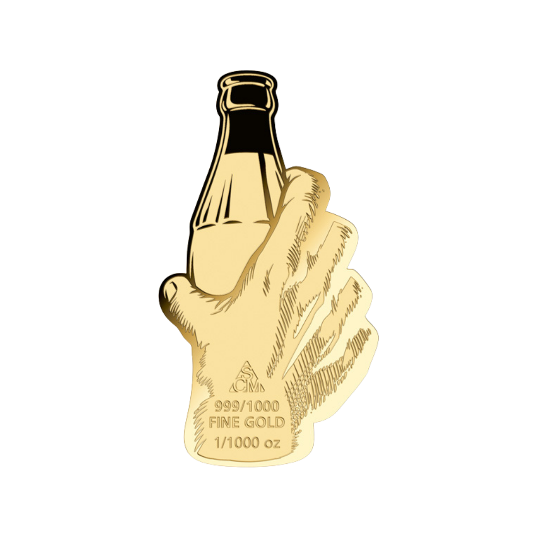 Coca-Cola Pop Art Sparkling Bottle Gold Card - Gold Gift