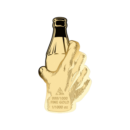 Coca-Cola Pop Art Sparkling Bottle Gold Card - Gold Gift