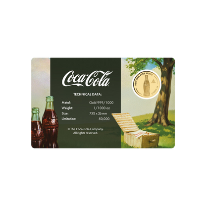 Coca-Cola Vintage Picnic Goldcard - Gold Gift