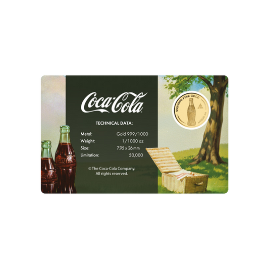 Coca-Cola Vintage Picnic Goldcard - Gold Gift