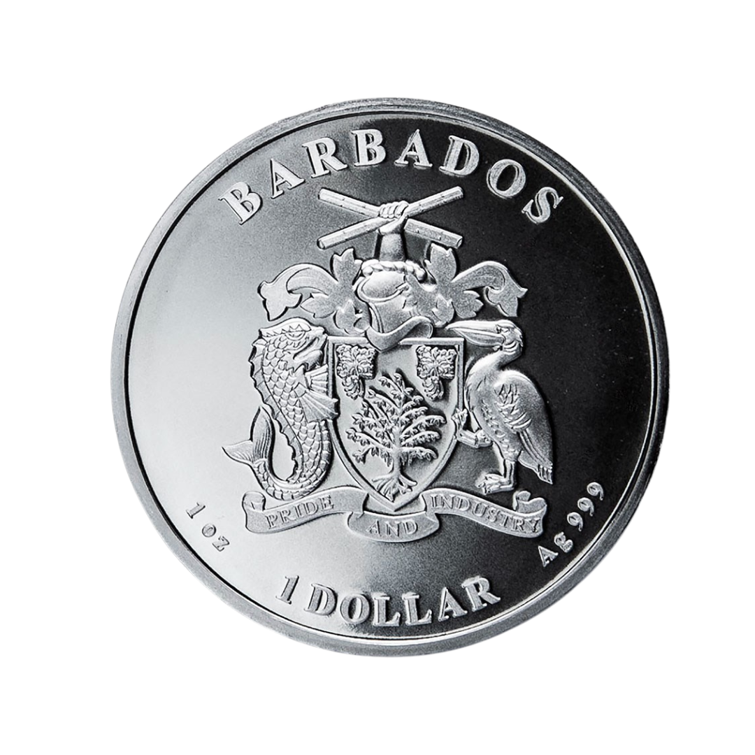 2020 Barbados Silver Seahorse 1oz Silver Coin