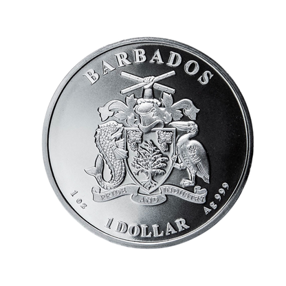 2020 Barbados Silver Seahorse 1oz Silver Coin