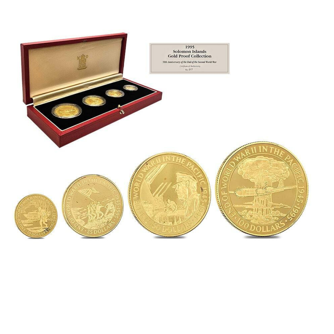 1995 Soloman Islands 50th anniversary end of Second World War Gold Proof Set