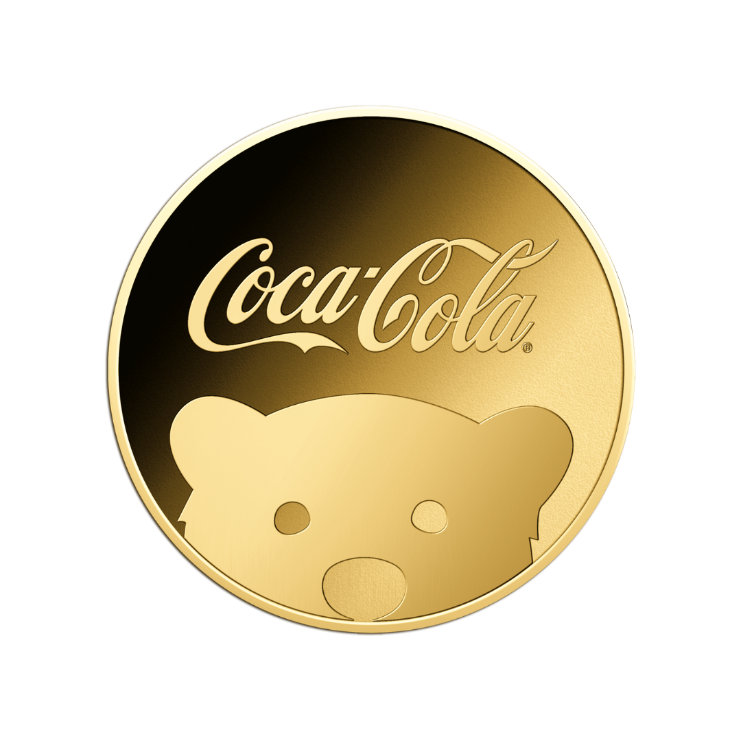 Coca Cola Polar Bear Coin Card - Gold Gift