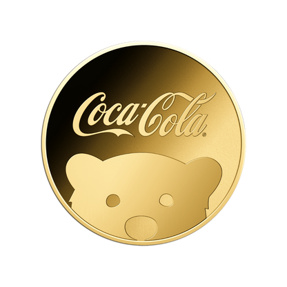 Coca Cola Polar Bear Coin Card - Gold Gift