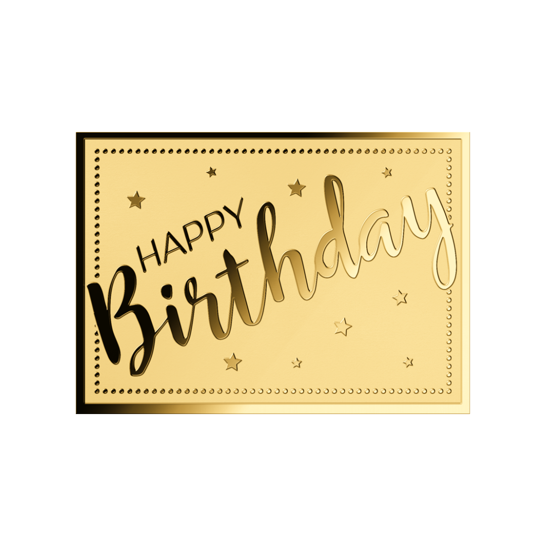 Happy Birthday Coin Card - Gold Gift