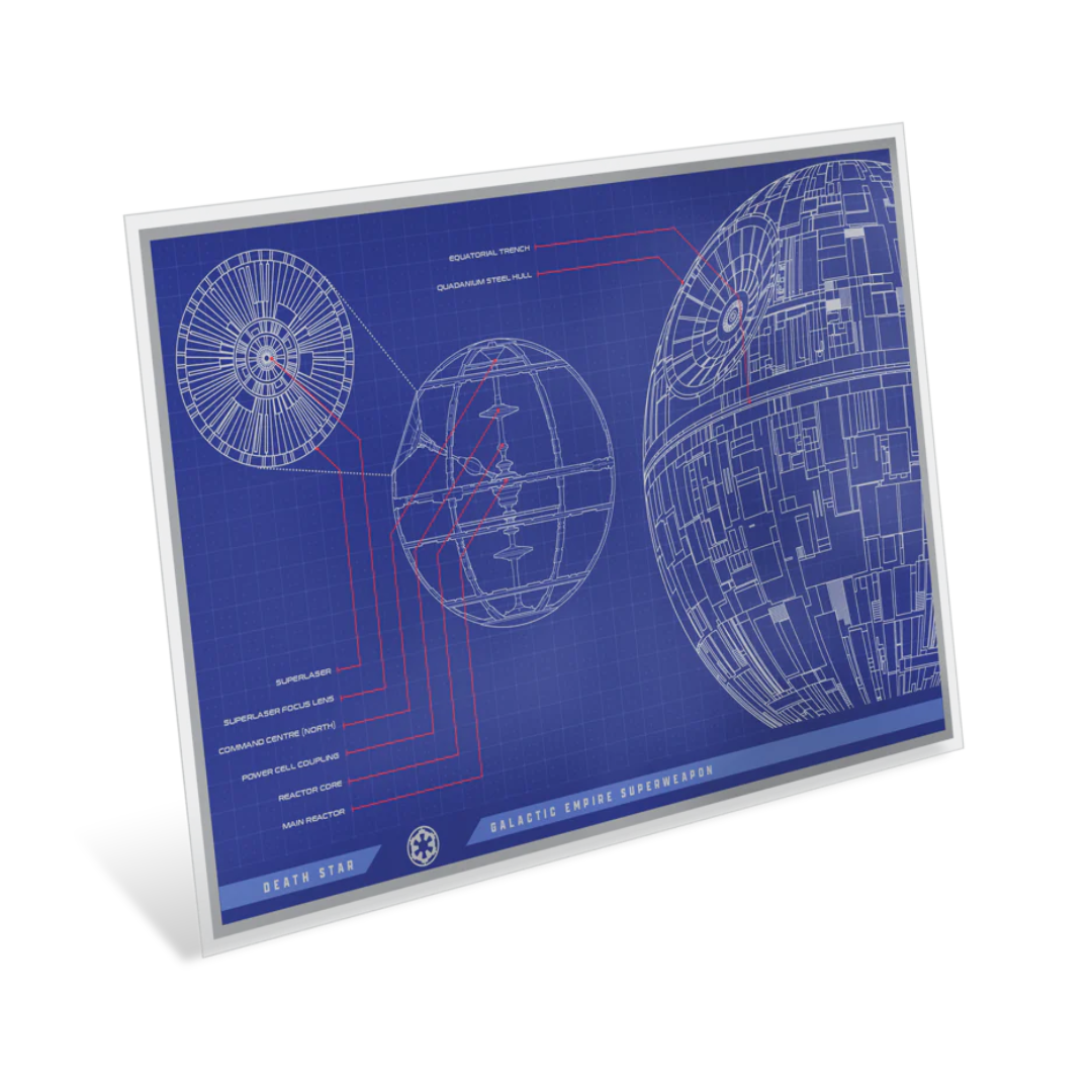 Star Wars Blueprint Series - 1. Death Star 10z Silver Foil