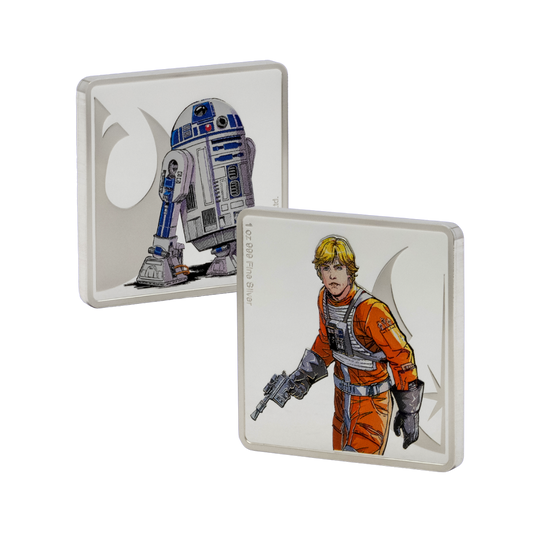 Star Wars Allies - Luke Skywalker & R2-D2 1oz Silver Medallion