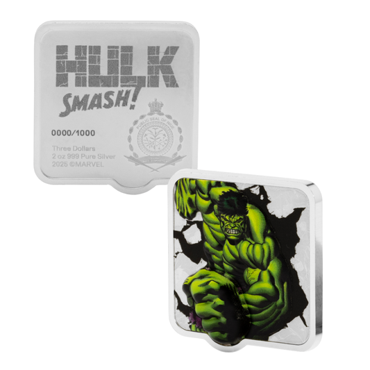 Marvel Smash Series - 1. Hulk Smash 2oz Silver Coin