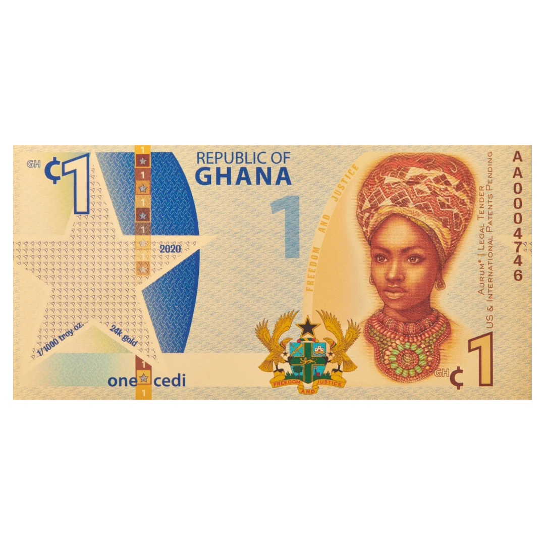 2020 Republic of Ghana 1/1000oz Aurum Gold Note