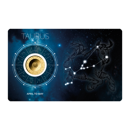 Zodiac Taurus Coin Card - Gold Gift