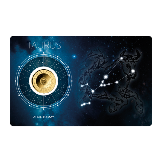 Zodiac Taurus Coin Card - Gold Gift