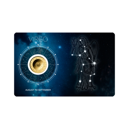 Zodiac Virgo Coin Card - Gold Gift