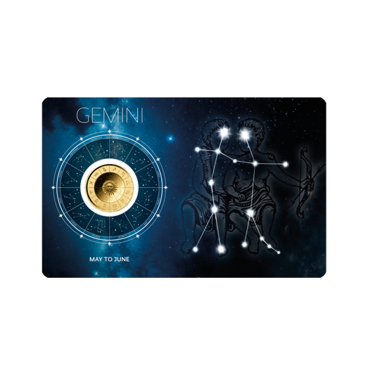 Zodiac Gemini Coin Card - Gold Gift
