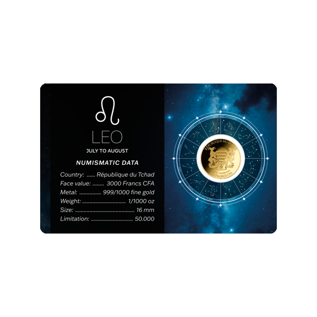 Zodiac Leo Coin Card - Gold Gift