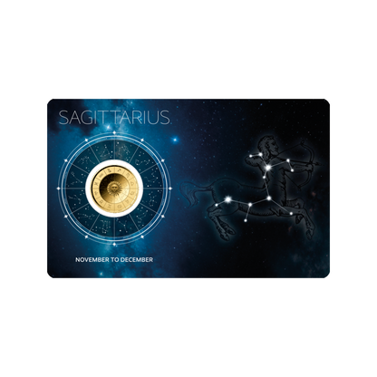 Zodiac Sagittarius Coin Card - Gold Gift