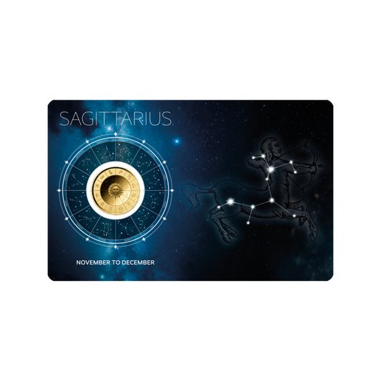 Zodiac Sagittarius Coin Card - Gold Gift