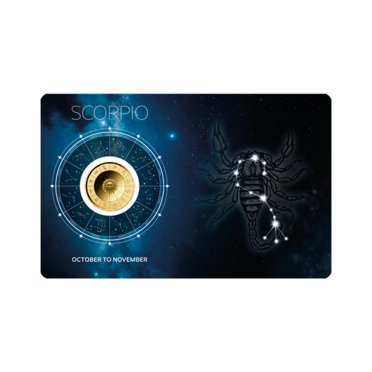 Zodiac Scorpio Coin Card - Gold Gift