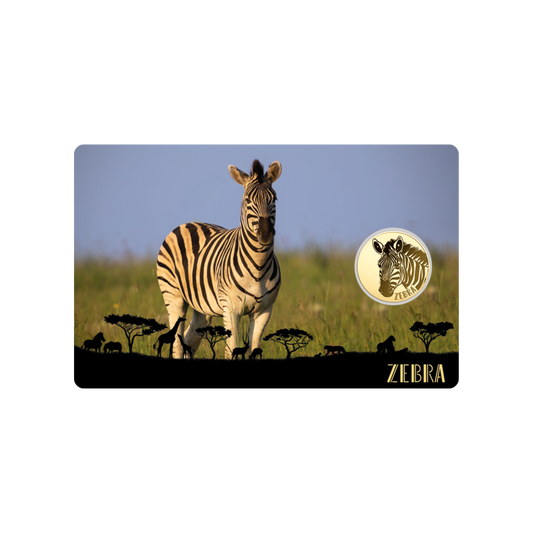 African Zebra Coin Card - Gold Gift
