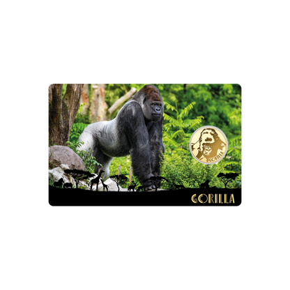 African Gorilla Coin Card - Gold Gift