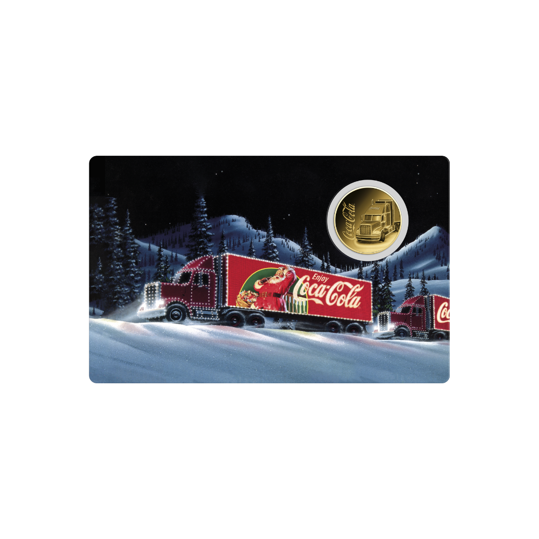 Coca Cola Santa Truck Coin Card - Gold Gift – Cardiff Gold