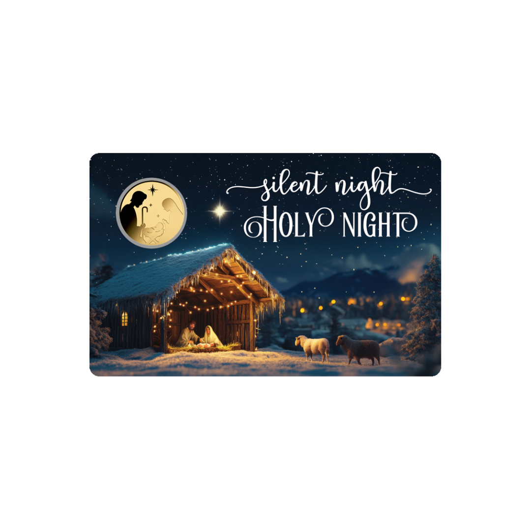 Silent Night, Holy Night Coin Card - Gold Gift