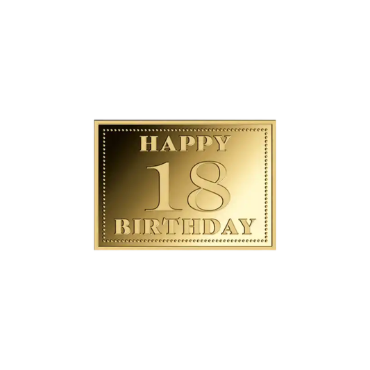 Happy 18th Birthday in Gift Box - Gold Gift