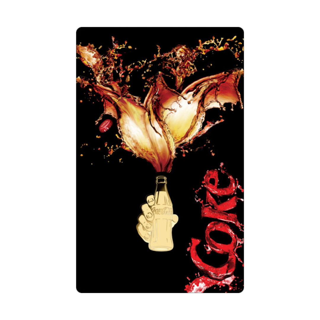 Coca-Cola Pop Art Sparkling Bottle Gold Card - Gold Gift