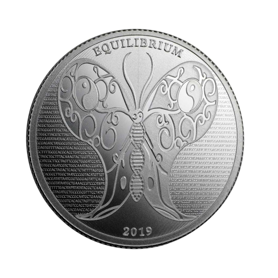 2019 Tokelau Equilibrium Butterfly 1oz Silver Coin