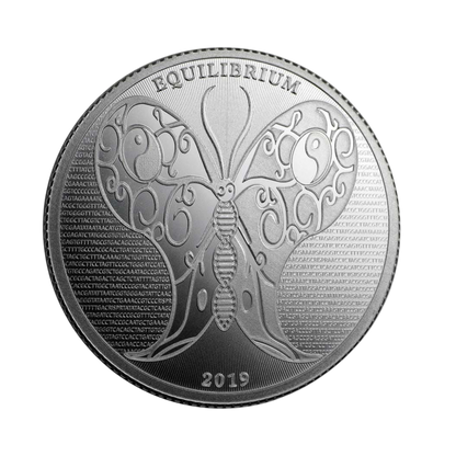 2019 Tokelau Equilibrium Butterfly 1oz Silver Coin