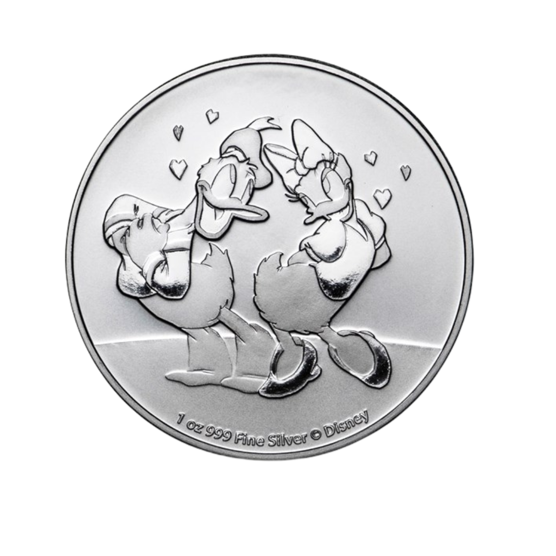 2021 Disney Donald & Daisy Duck 1oz Silver Coin