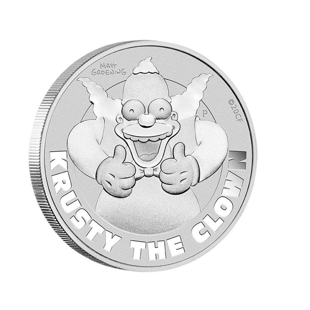 2020 Krusty The Clown 1oz Silver Coin